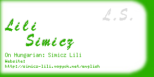 lili simicz business card